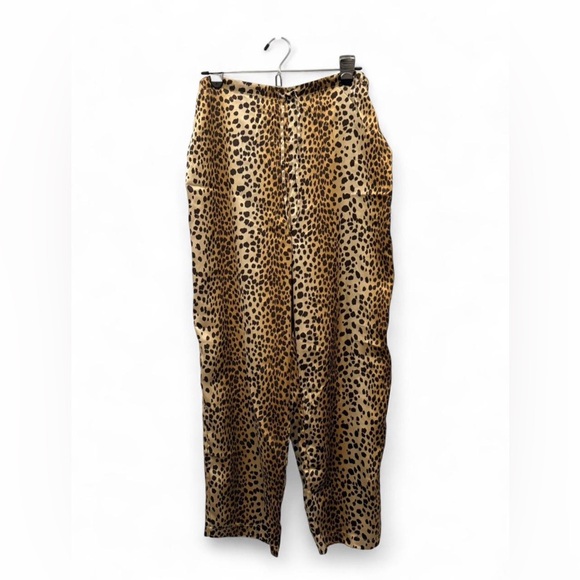 Victoria's Secret Satin Long Pajama Set Large Animal Print Cheetah Lounge Sleep - Picture 6 of 8